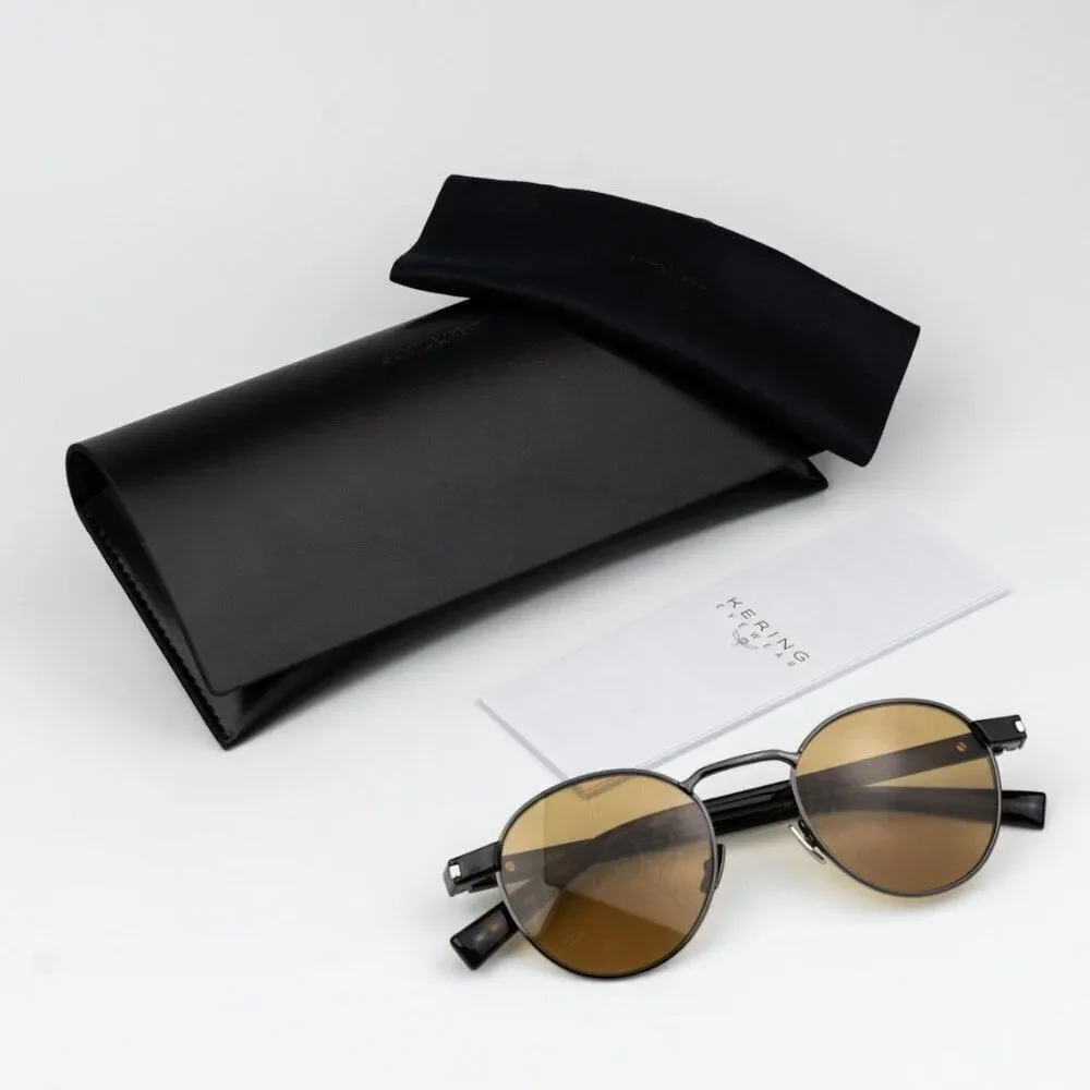 NEW Saint Laurent SL707 003 Ruthenium Grey Havana Nicotine Oval Unisex Sunglasse
